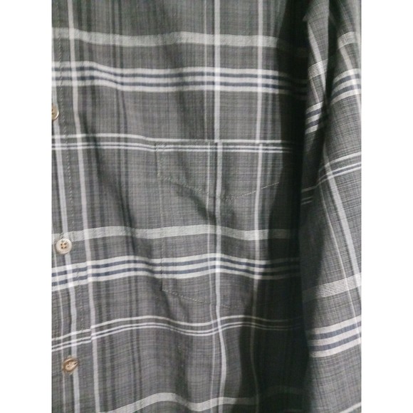 Men's Haggar Long Sleeve Button-down Shirt Size L Black Plaid - Picture 3 of 4